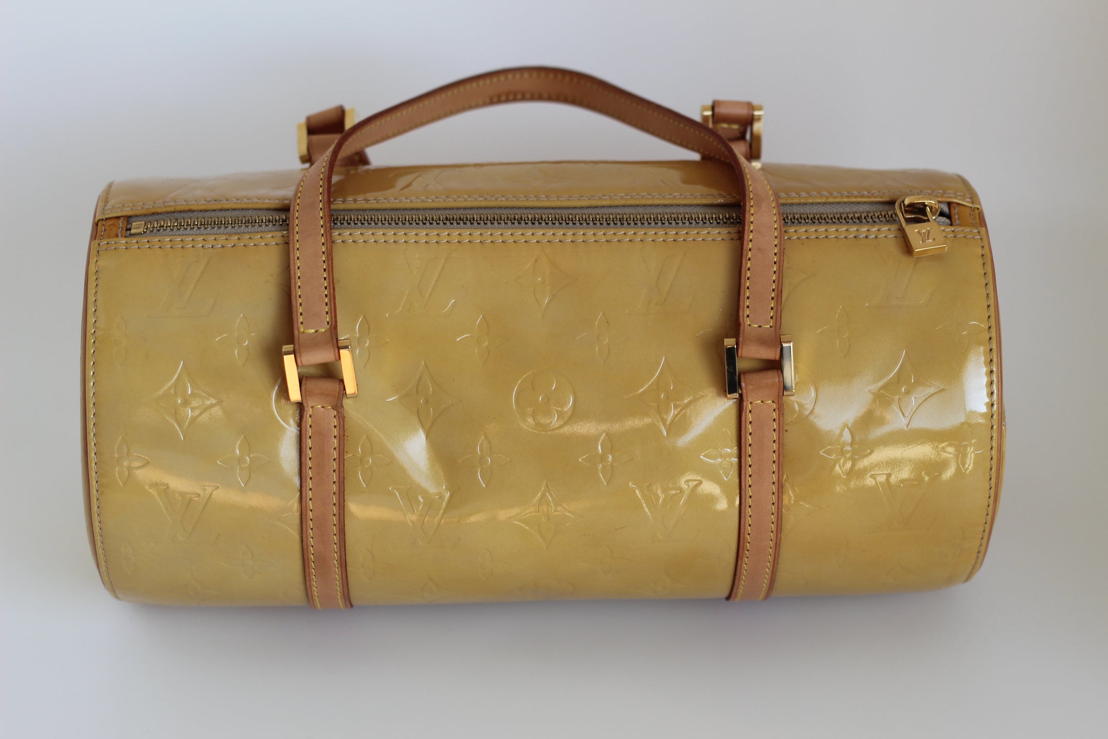 Papillon patent leather handbag Louis Vuitton Yellow in Patent leather -  19637715