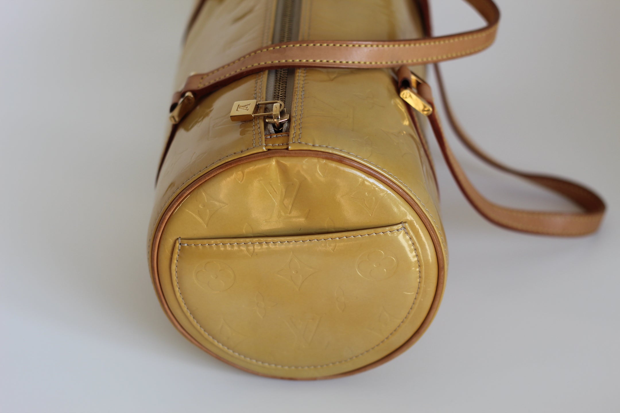 Louis Vuitton Bedford Papillon Bag in Vernis Patent Leather Yellow